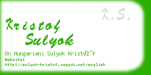 kristof sulyok business card